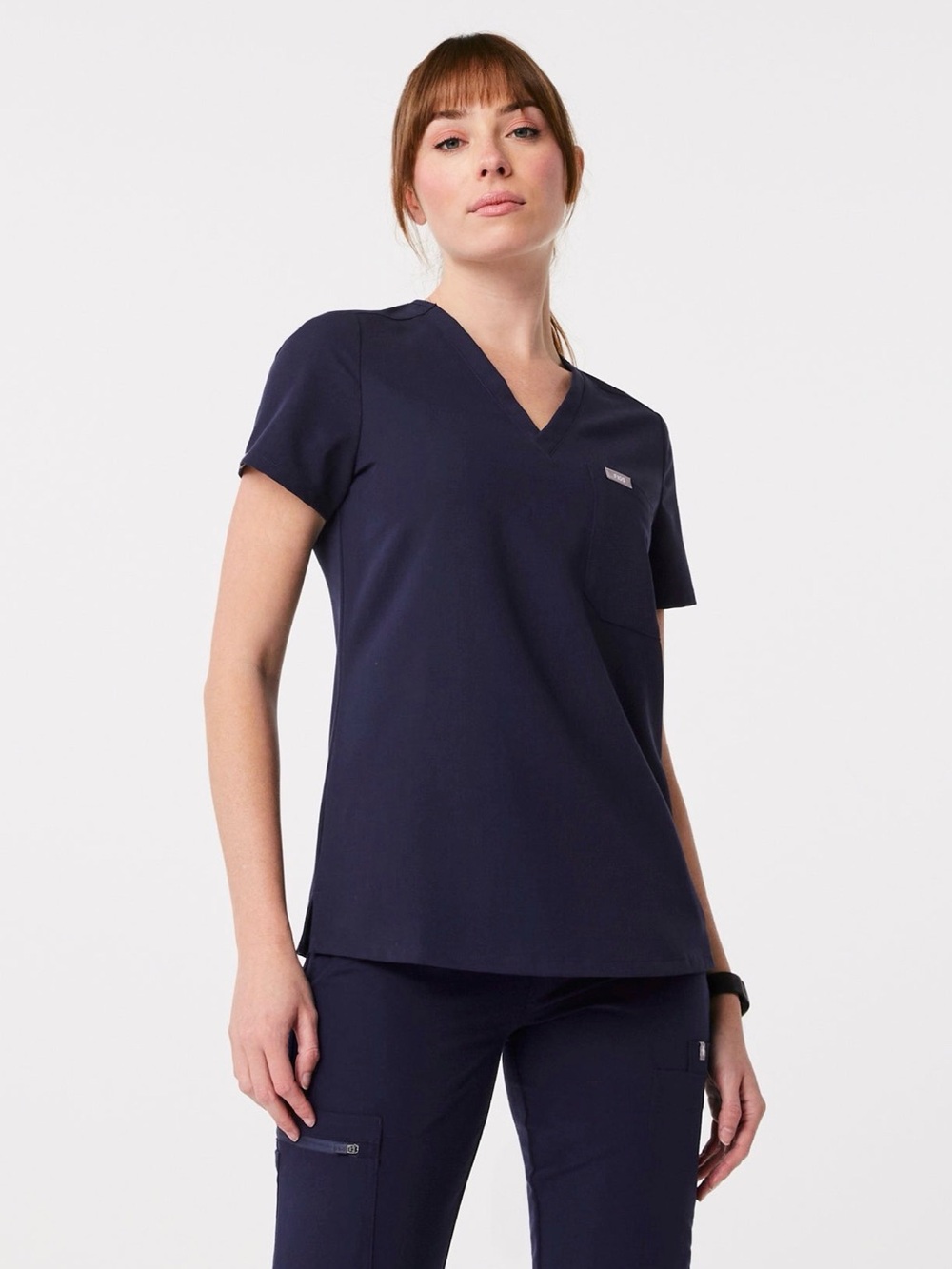 FIGS Technical Collection Catarina Navy V-Neck Scrub Top Size M
